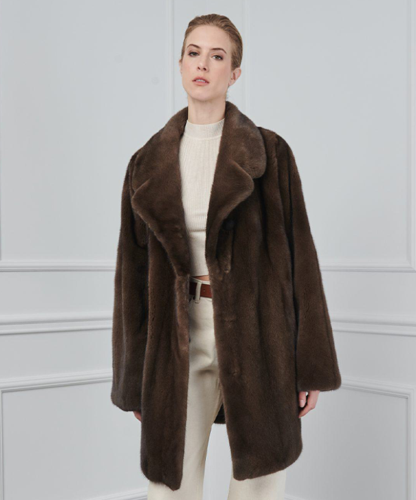 Hazelnut Brown Mink Fur Coat