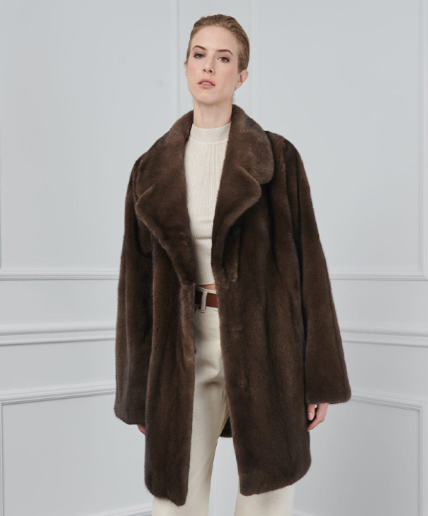 Women’s Hazelnut Brown Mink Fur Coat